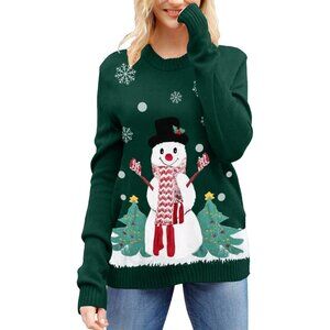 Christmas Sweaters for Women Funny Santa Tree Graphic Long Sleeve Tops Ugly